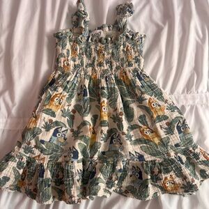 Bluey Leaf Print Kids Dress